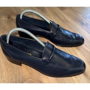 Vintage BALLY in SWITZERLAND Dark Blue Loma Slip-on Classic Loafers - size 8.5